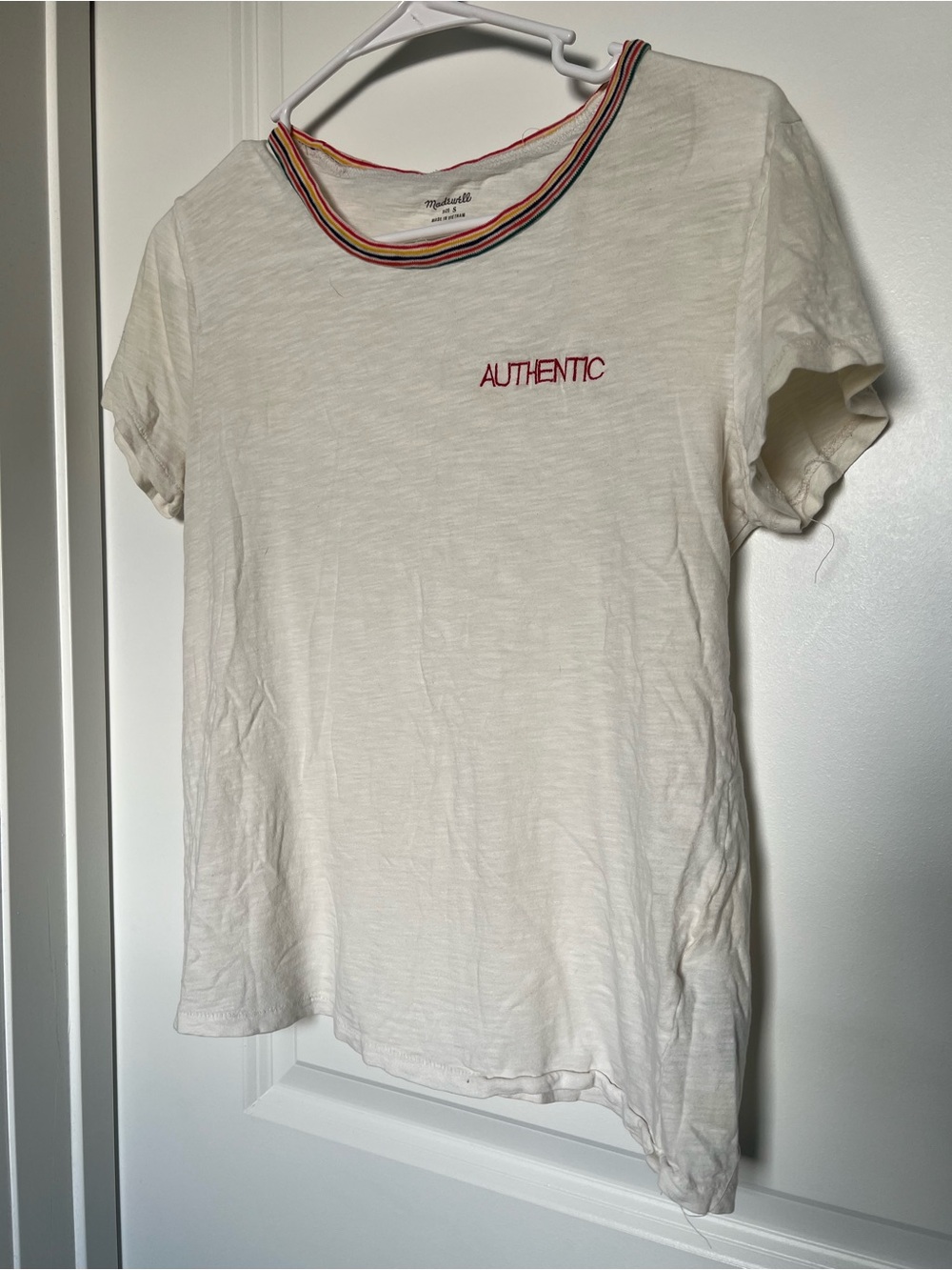 Madewell Cotton Rainbow Ringer Tee White